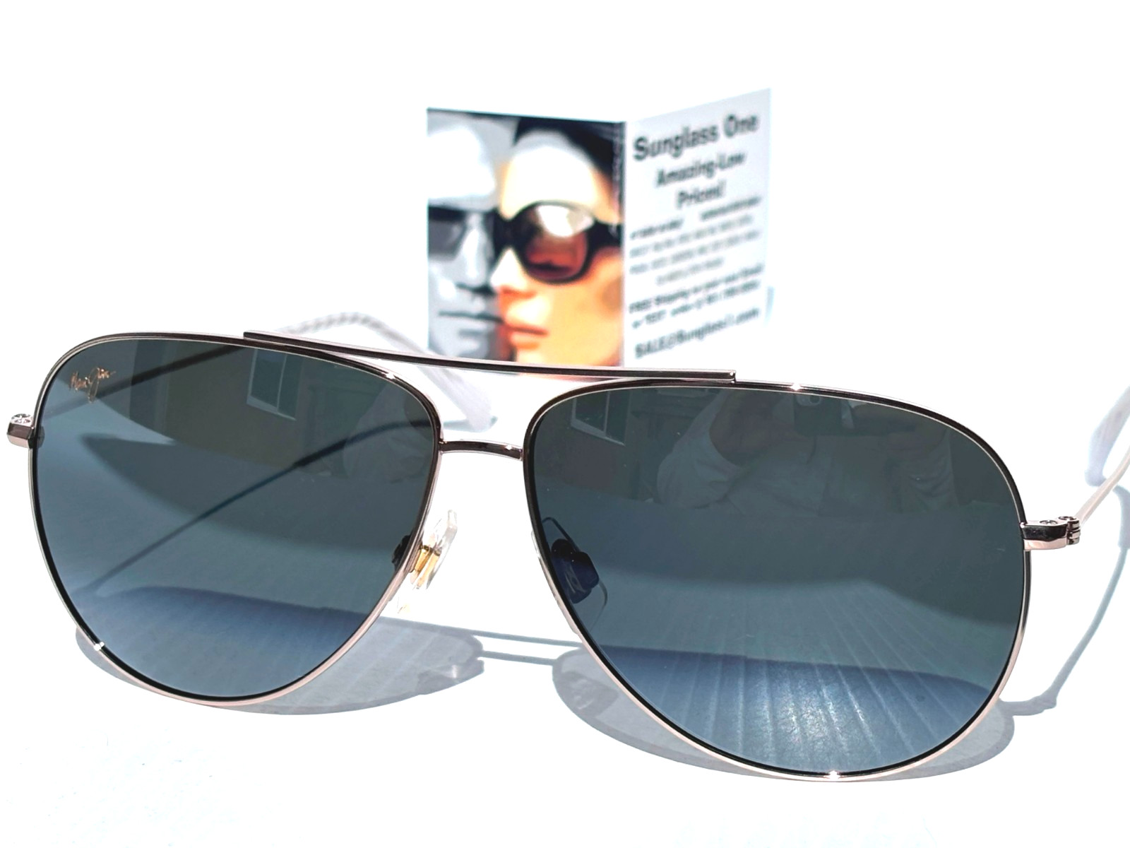 Maui Jim HAUOLI XL 62mm Shiny Gold POLARIZED Crystal Grey Lens Sunglass 674-16A