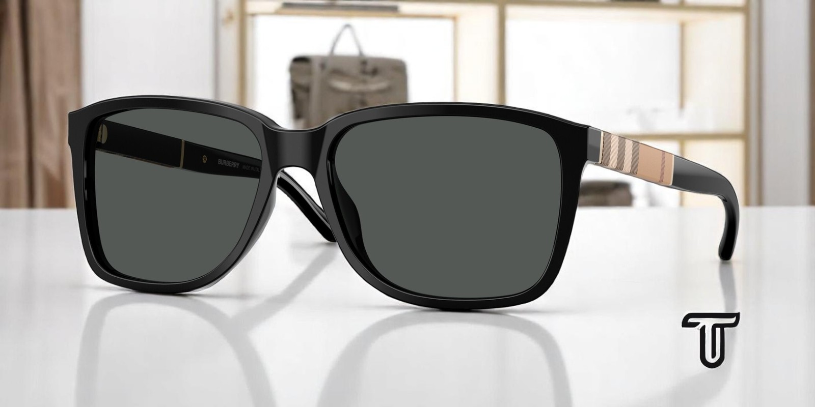 BURBERRY BE4181 300187 Black Grey 58 mm Men’s Sunglasses