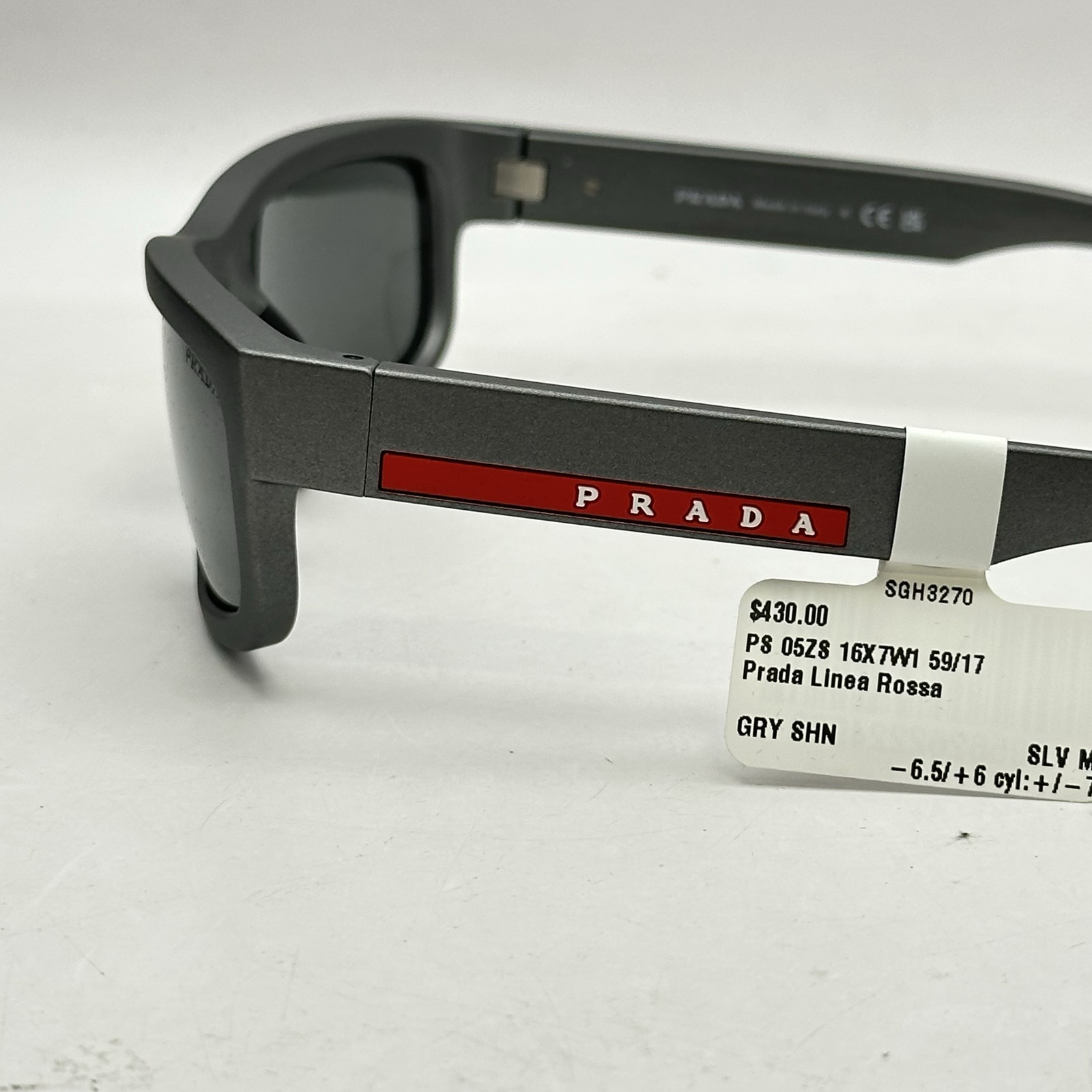 Prada Linea Rossa Mens Irregular Full Rim Mirror Sunglasses SPS05Z Gray/Silver