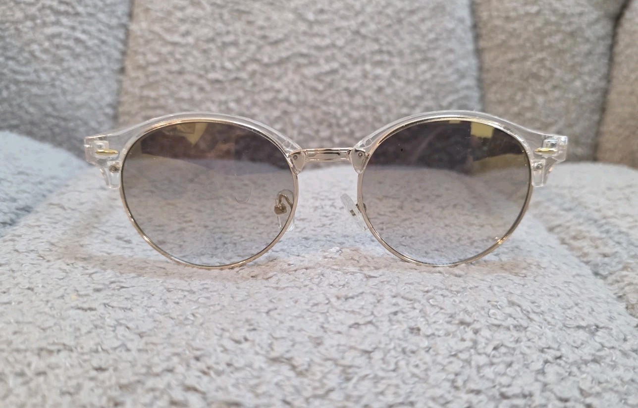 Free people Round Clear Transparent Sunglasses Gray Gradient Lenses Unisex China