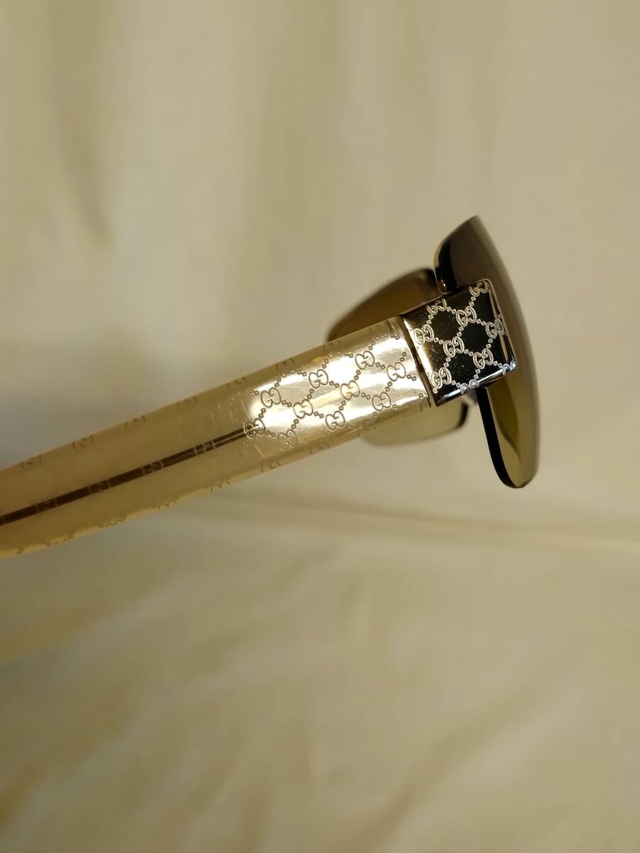 Excellent Condition GUCCI GG Pattern Sunglasses Brown Certificate of No Case 61