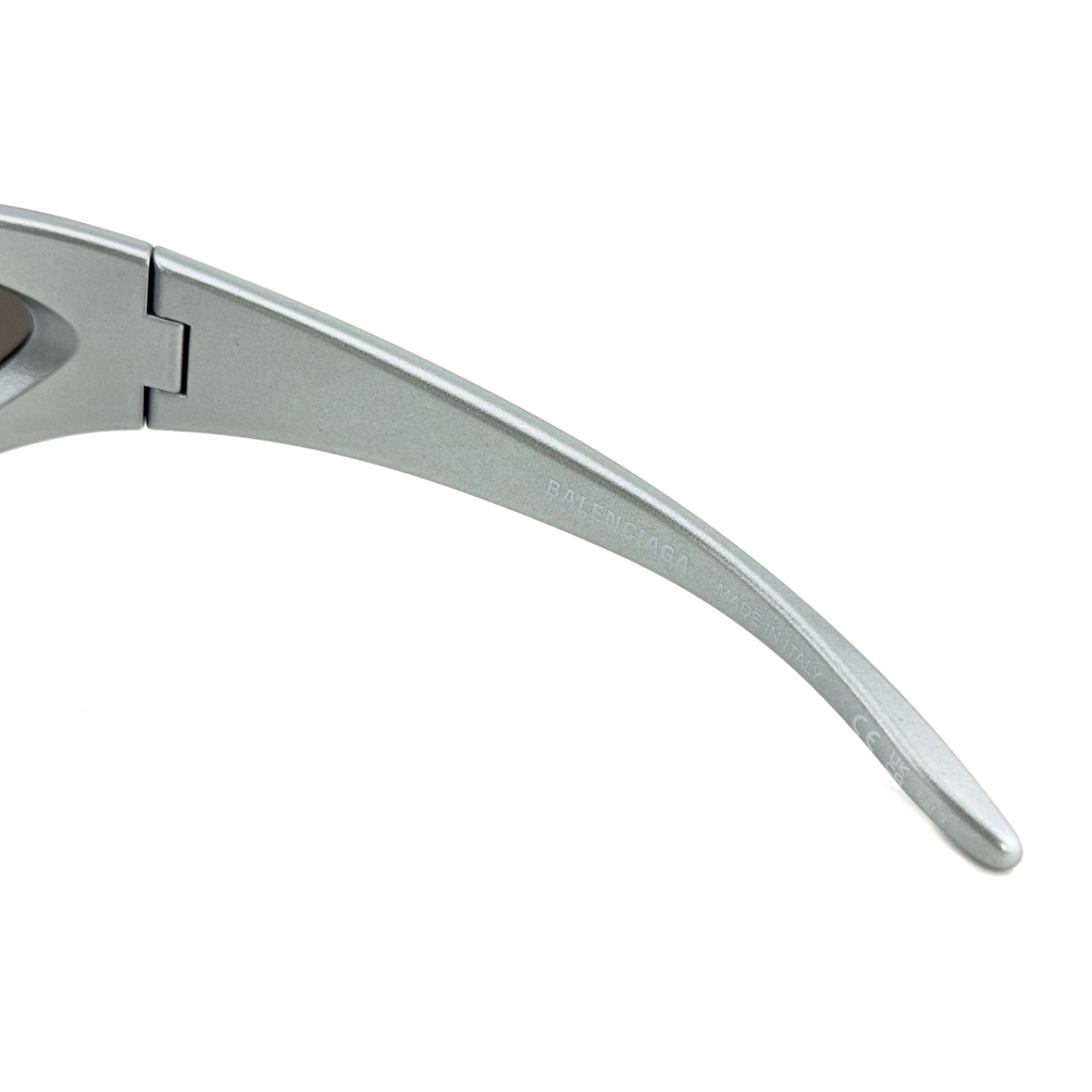 BALENCIAGA SKIN 0251 Narrow Wrap Cat Mask Metallic Silver Sunglasses BB0251S 005