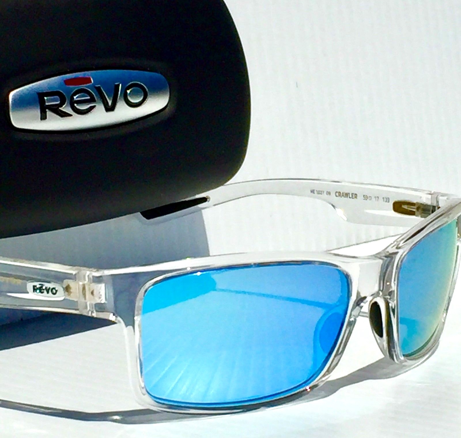 NEW* REVO CRAWLER CLEAR w Blue POLARIZED Lens Sunglass RE 1027 09 BL