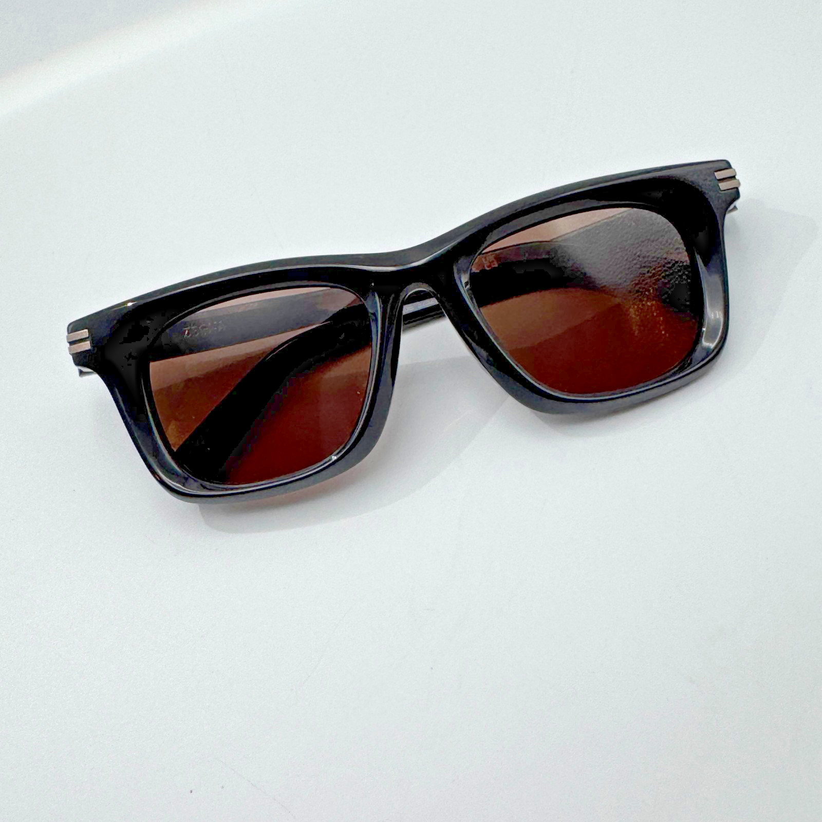 Ermenegildo Zegna Sunglasses EZ0270-F 20E Black Square Frame Brown Lens 52mm New