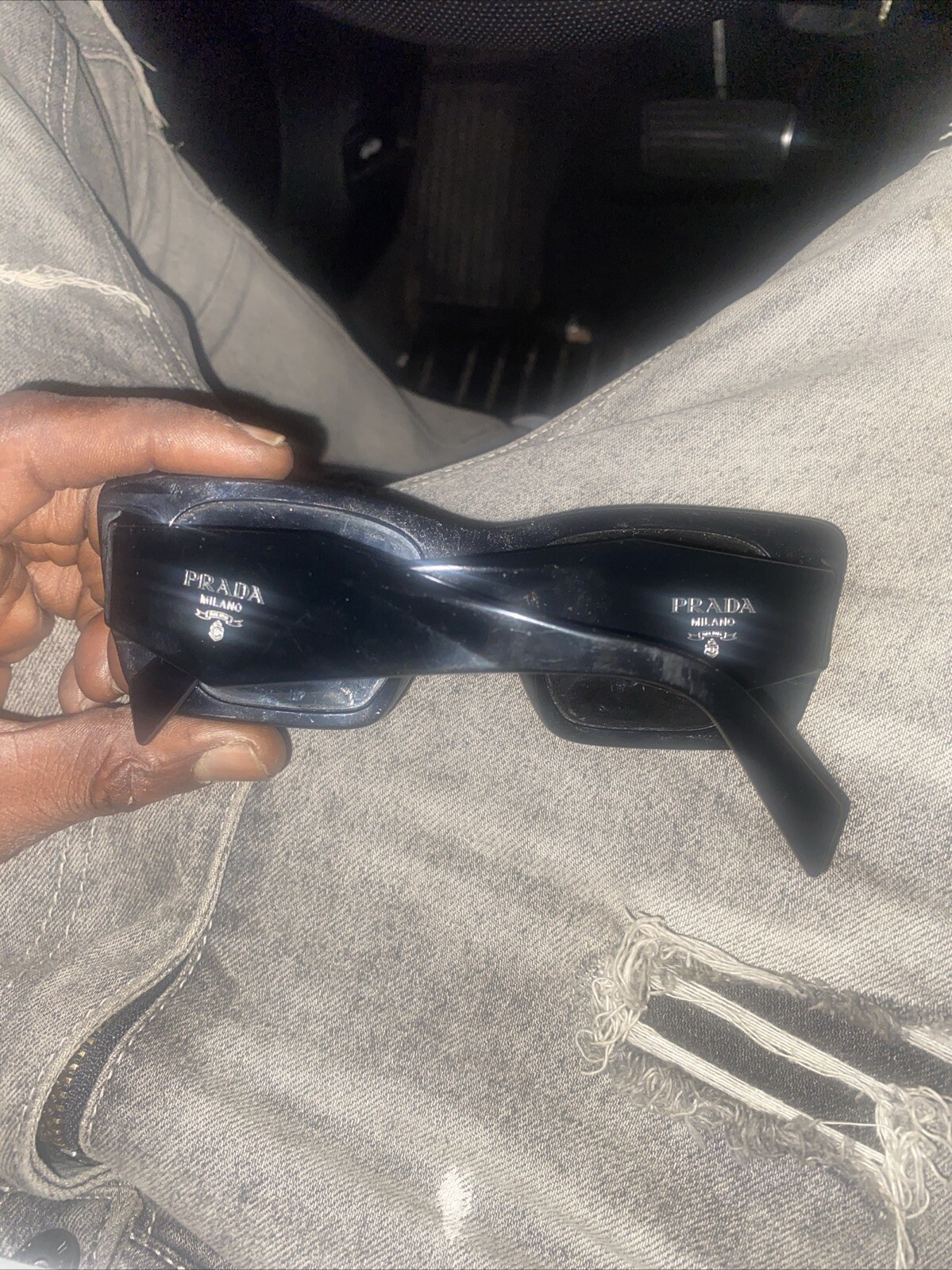 PRADA PR 27ZS Men’s Irregular Sunglasses – Black/Gray (PR 27ZS 16K08Z 54) Used