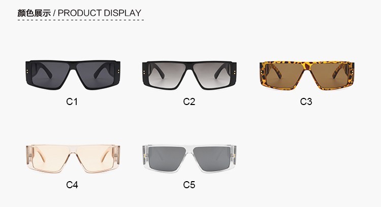 Square Retro Thick Frame Flat Top Rectangle Sunglasses With UV Protection