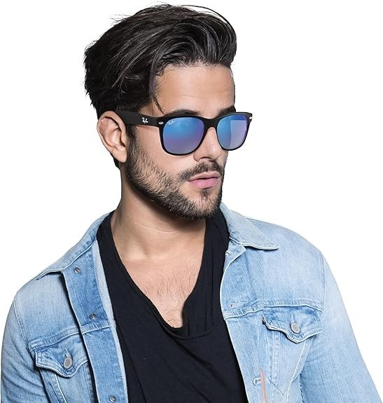 Ray-Ban Wayfarer Rb2132 Blue Mirror Flash 622/17 Sunglasses 55MM NEW w/ Tags