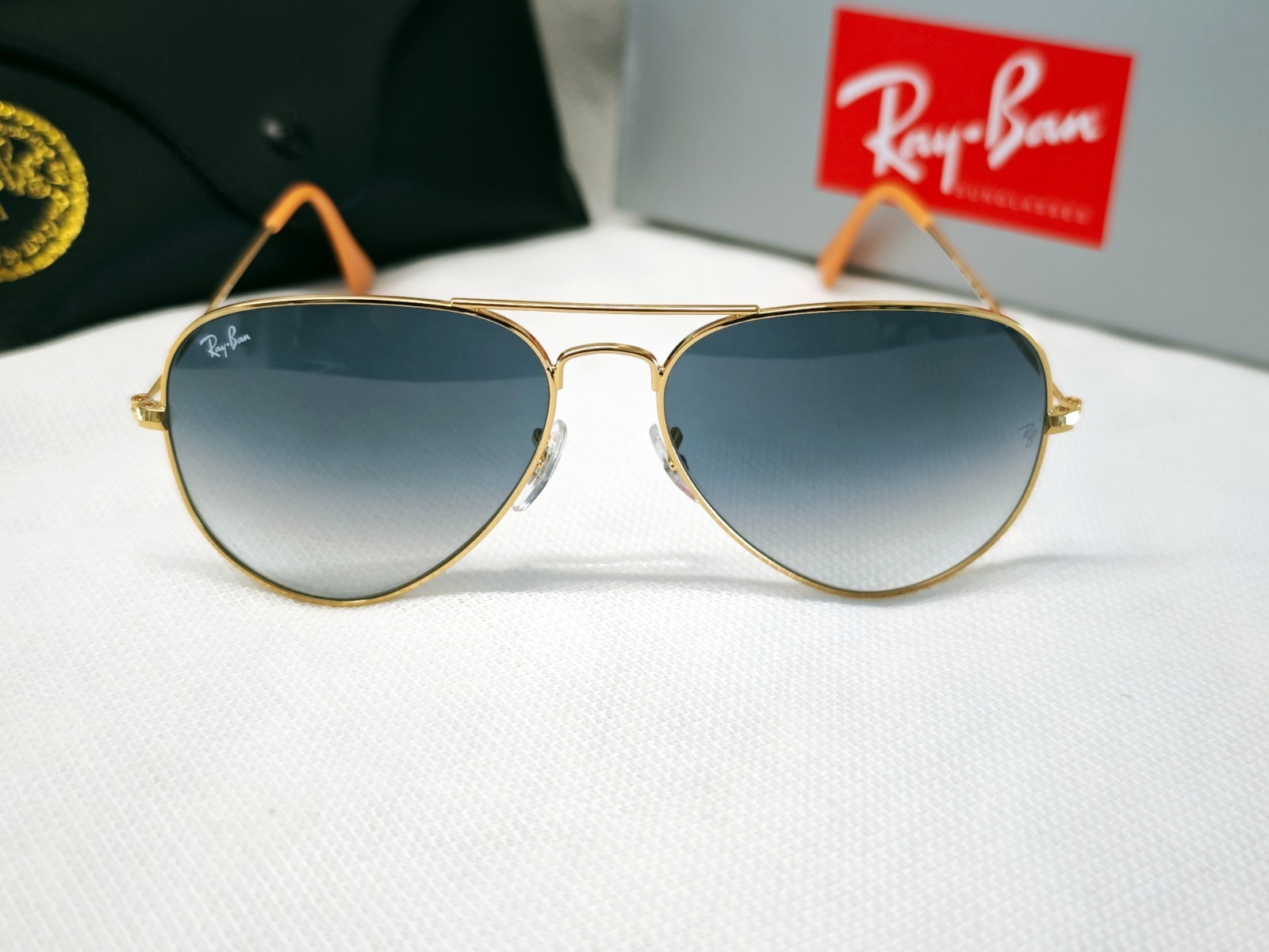 Ray Ban Aviator RB3025 Sunglasses 58mm Gradient Gray Lens/Gold Frame