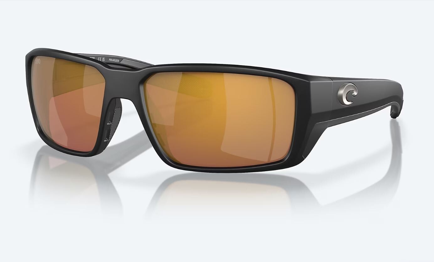 Costa Del Mar Fantail PRO Matte Black / Gold Mirror POLARIZED Glass 580G – NEW