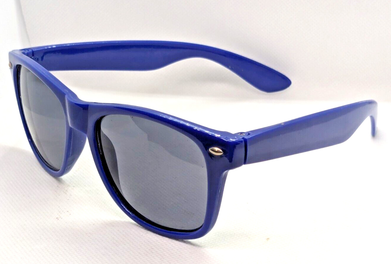Retro Style Blue Designer Sunglasses with Black Lenses Unisex Adults