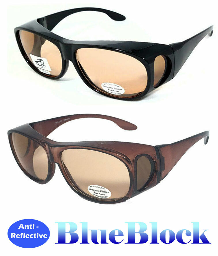 Fit Over 63mm UV Protection Anti Reflective Block Blue Ray Computer Glasses