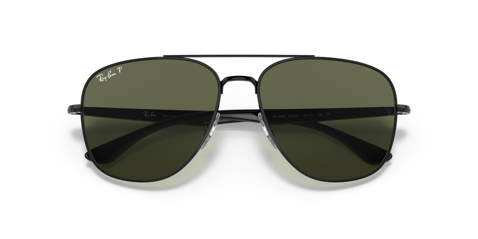 Ray-Ban RB3683 Polished Black/G-15 Green Polarized 56 mm Sunglasses