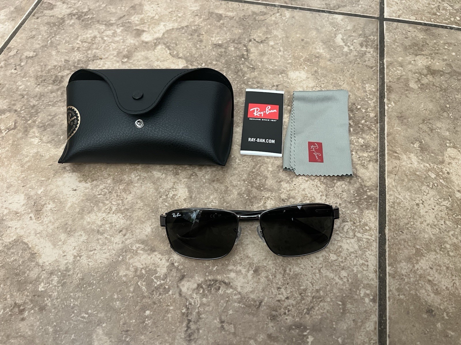 Ray-Ban RB3750 Polished Gunmetal/Dark Grey 62 mm Sunglasses RB3750 004/B1 62-18