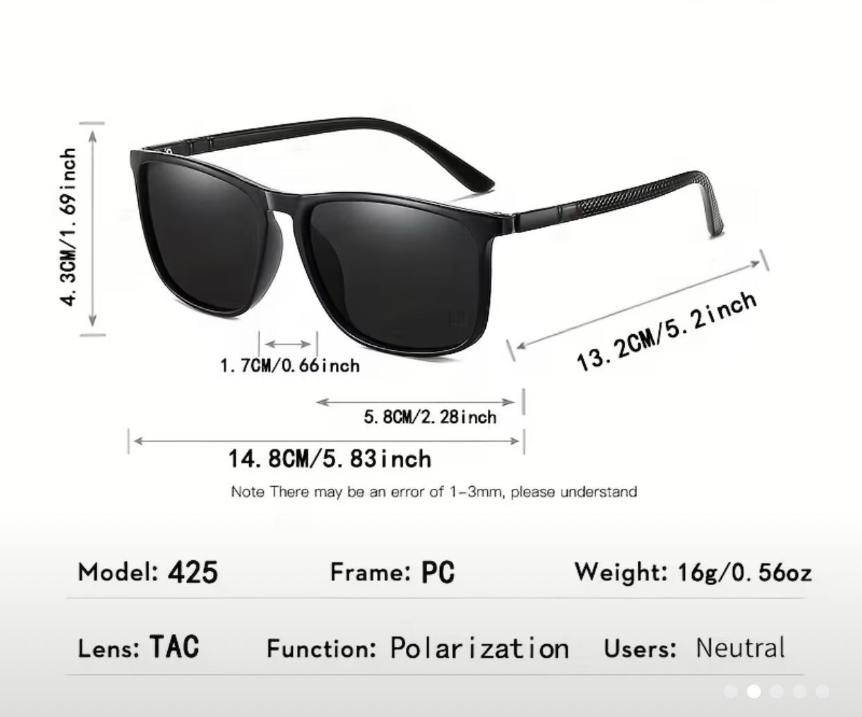 NEW – Polarized Mirror TAC Polycarbonate Framed Light-weight 139 mm – GRAY