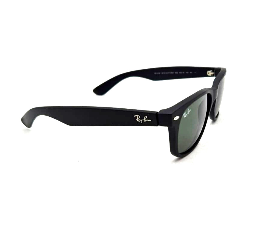 Ray-ban RB2132 New Wayfarer-622 Rubber Black Green Lenses Sunglasses