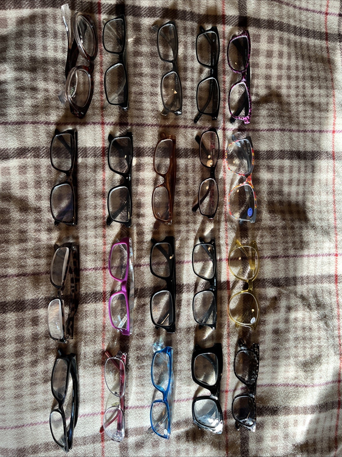 20x Pc Glasses Lot Eyeglasses Black Brown Tortoise Plastic Eyewear Frames Bundle
