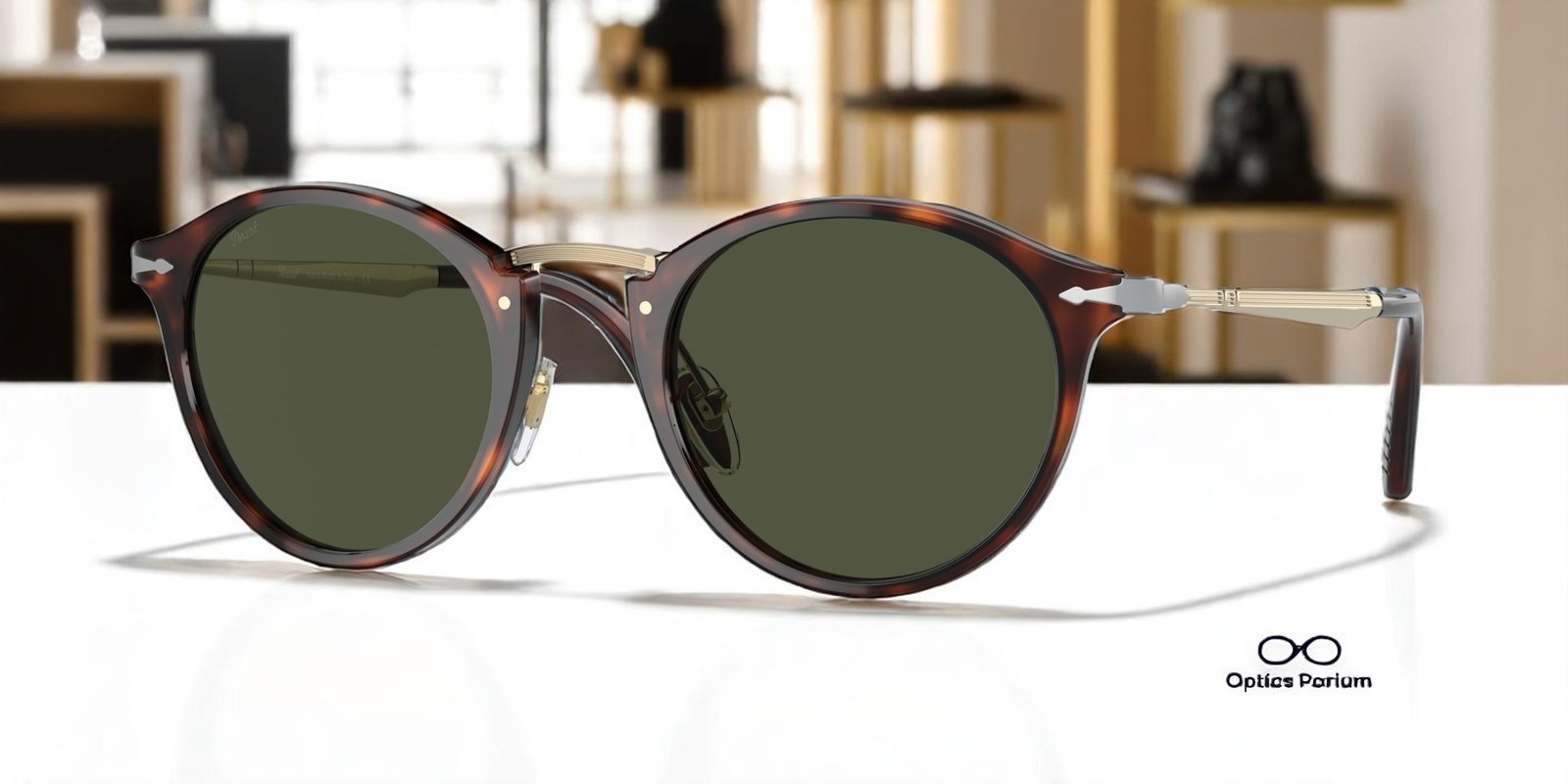 PERSOL PO3166S 24_31 Phantos Gold & Havana Green 51 mm Men’s Sunglasses