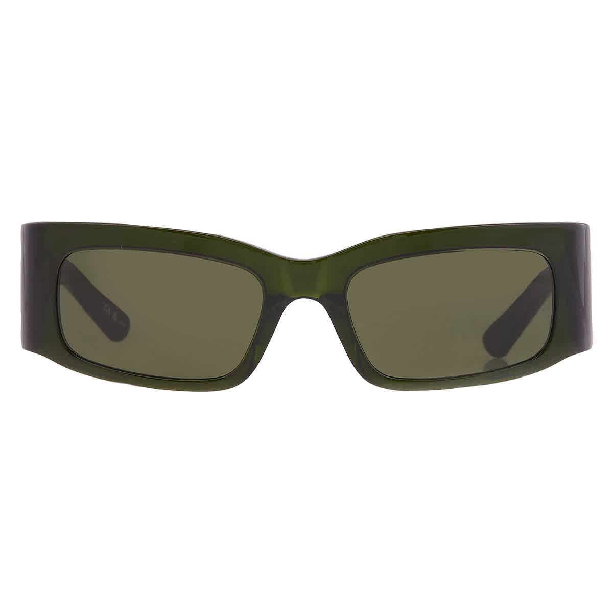 Balenciaga Green Rectangular Unisex Sunglasses BB0328S 006 56 BB0328S 006 56