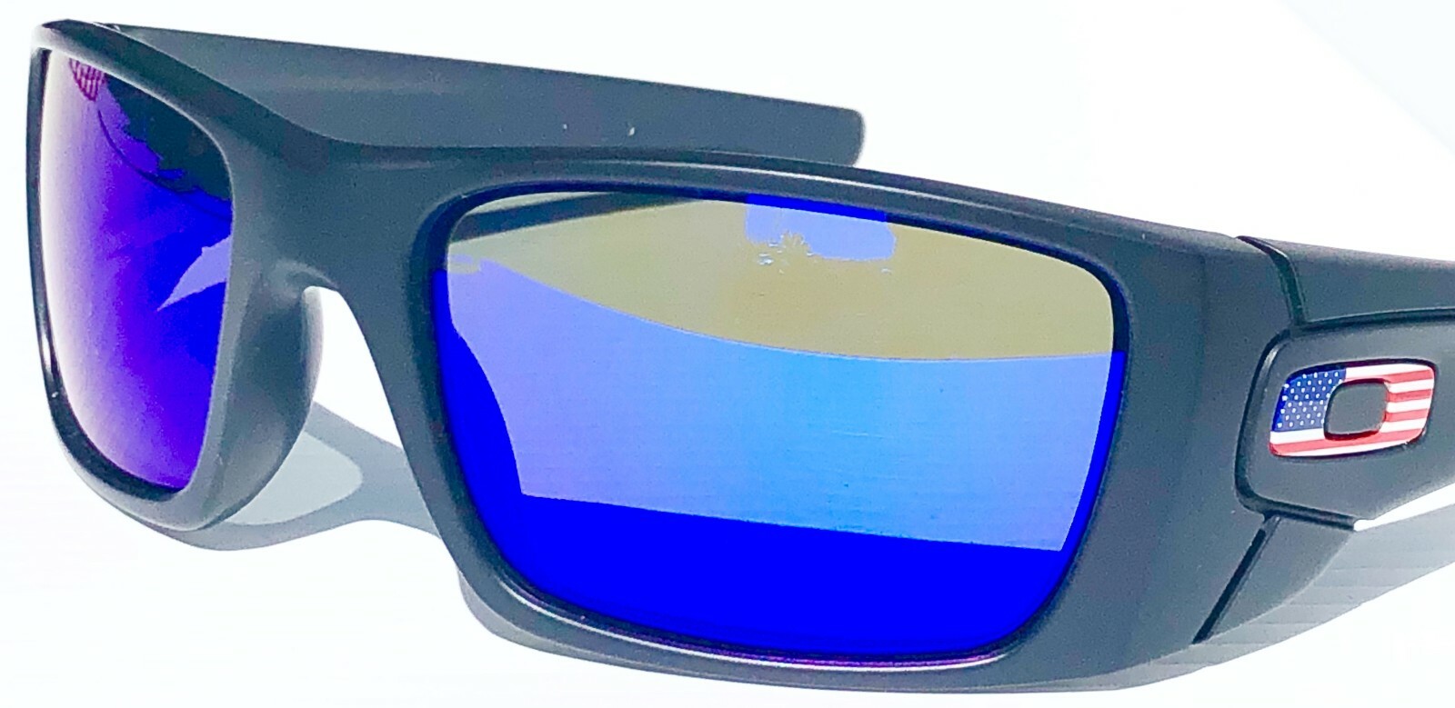 NEW* Oakley SI Fuel Cell Black USA Flag POLARIZED Galaxy Blue Sunglass 9096