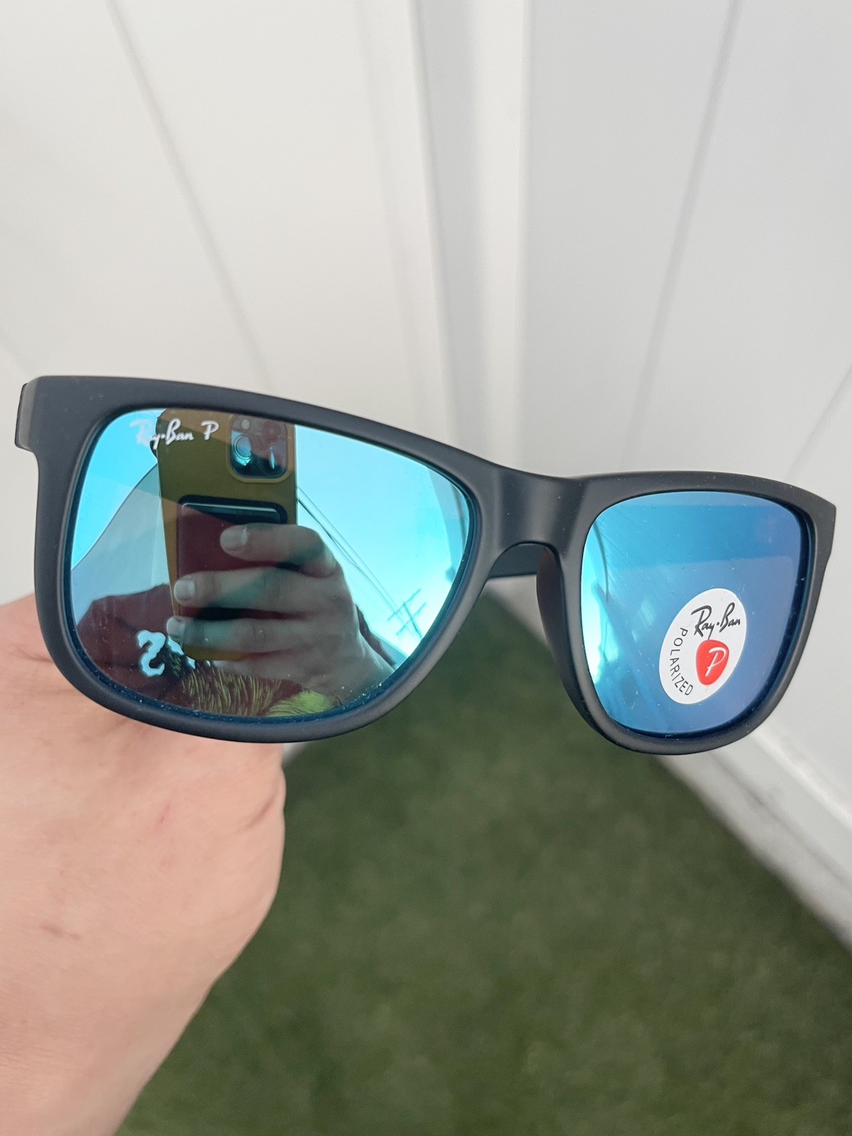 NEW Authentic Ray Ban Polarized Justin RB4165 4165 Black Blue Flash Lens 54/16