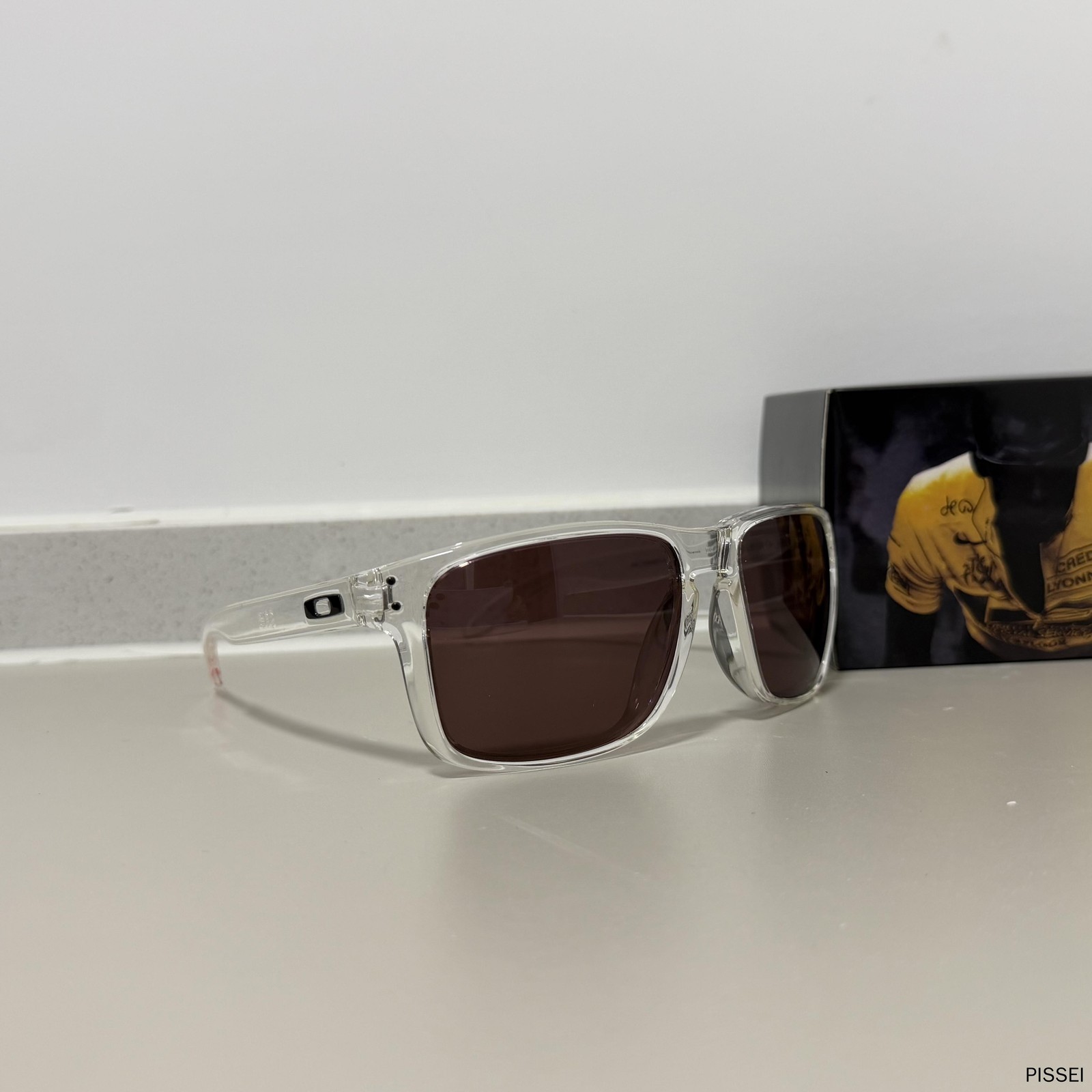 Oakley HOLBROOK PRIZM Brown Lens Sunglasses XXL OO9487 Clear FrameIN BOX