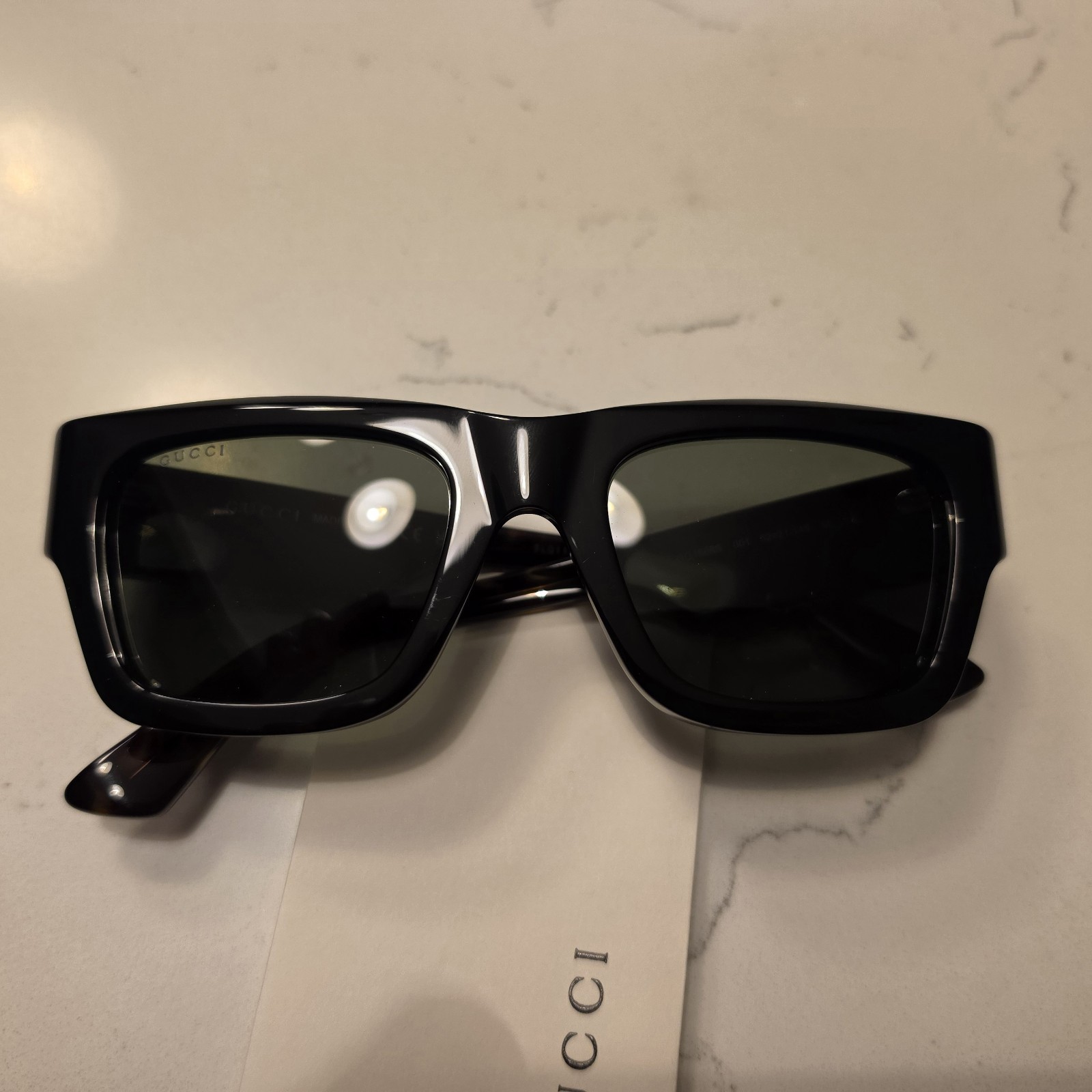 GUCCI GG1668S 001 Black Grey Havana Men’s Medium 52 mm Sunglasses