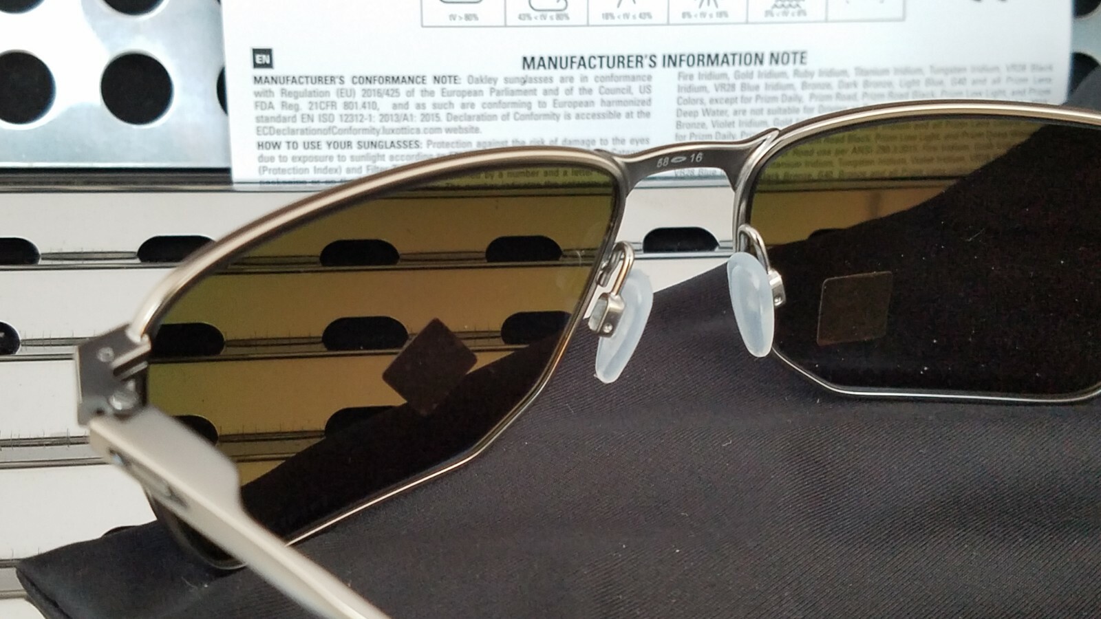New Oakley EJECTOR Sunglasses 4142-0458 Satin Chrome w/ Prizm Sapphire Lenses