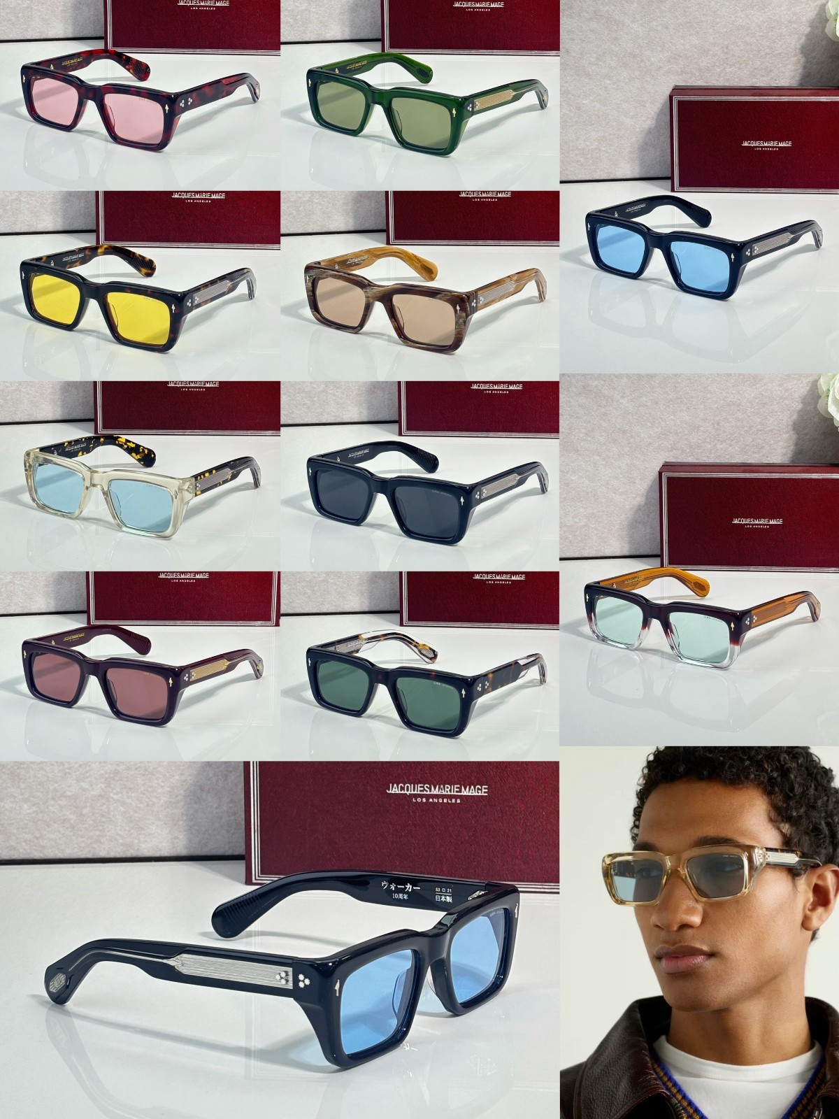 Jacques Marie Mage WALKER 10th Anniversary Sunglasses Black/Blue 53-21-145mm