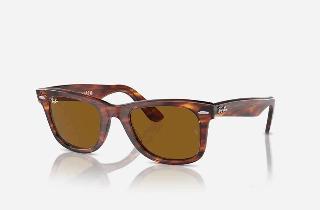 RayBan Wayfarer RB2140 954 Stripped Havana Frame B-15 Brown Lens 50MM