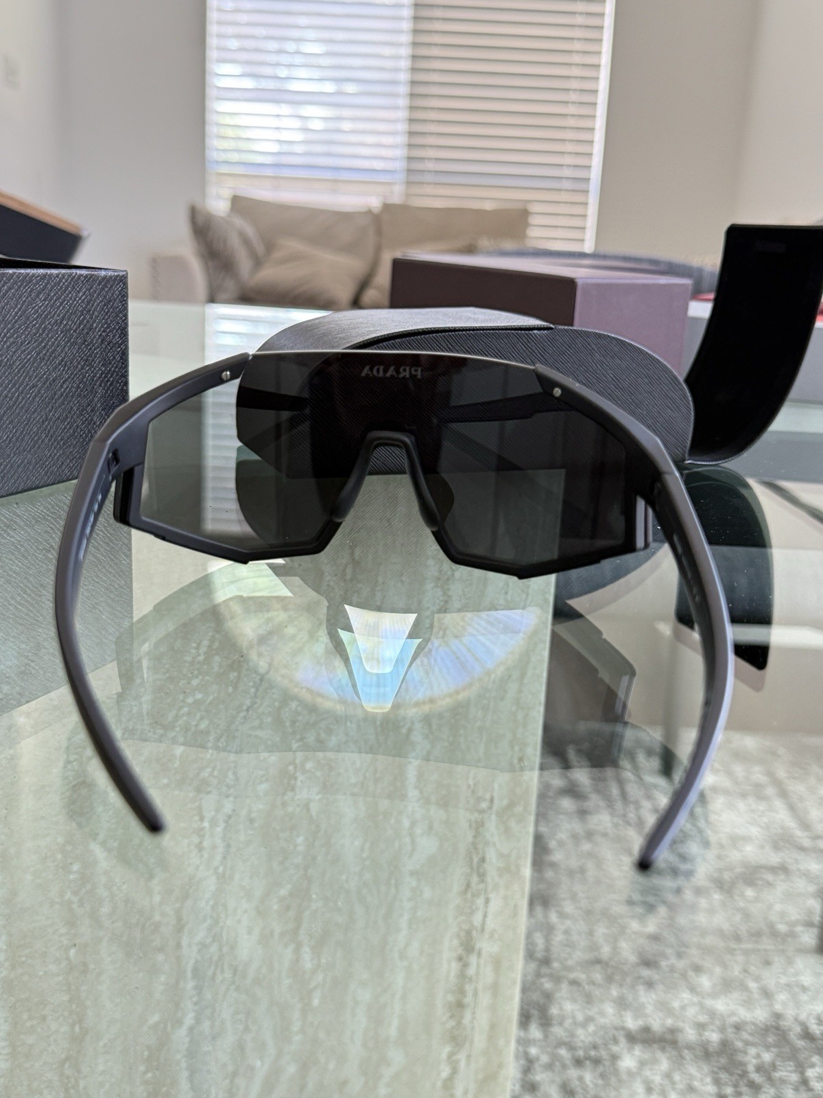 Prada Linea Rossa SPS 04WS Rubber Black/Dark Grey Men’s Sunglasses