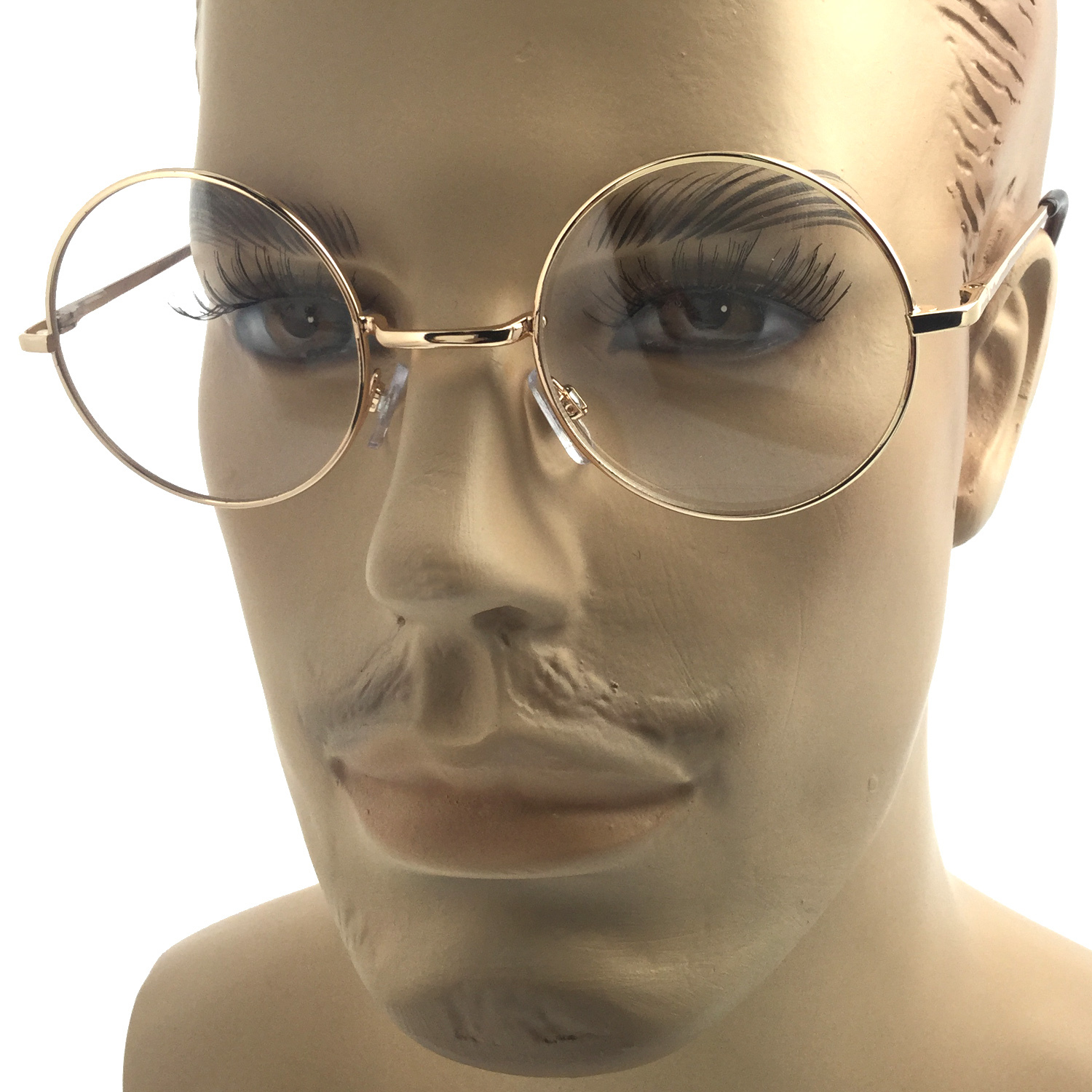 Large Oversized Big Round Metal Frame Clear Lens Round Circle Eye Glasses Medium