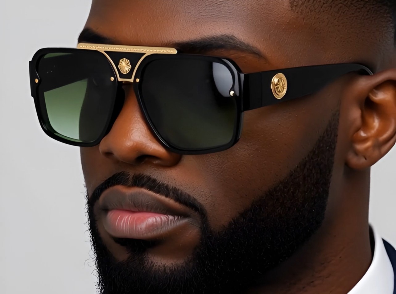MEN SQUARE DESIGNER SHADES RETRO GOLD RAPPER CLASSIC RETRO LUXURY MODEL EYEWEAR