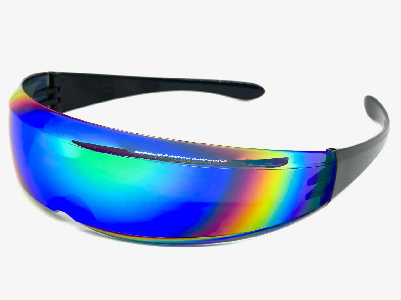 SPACE ROBOT PARTY RAVER COSTUME CYCLOPS FUTURISTIC SHIELD SUN GLASSES Thin Lens