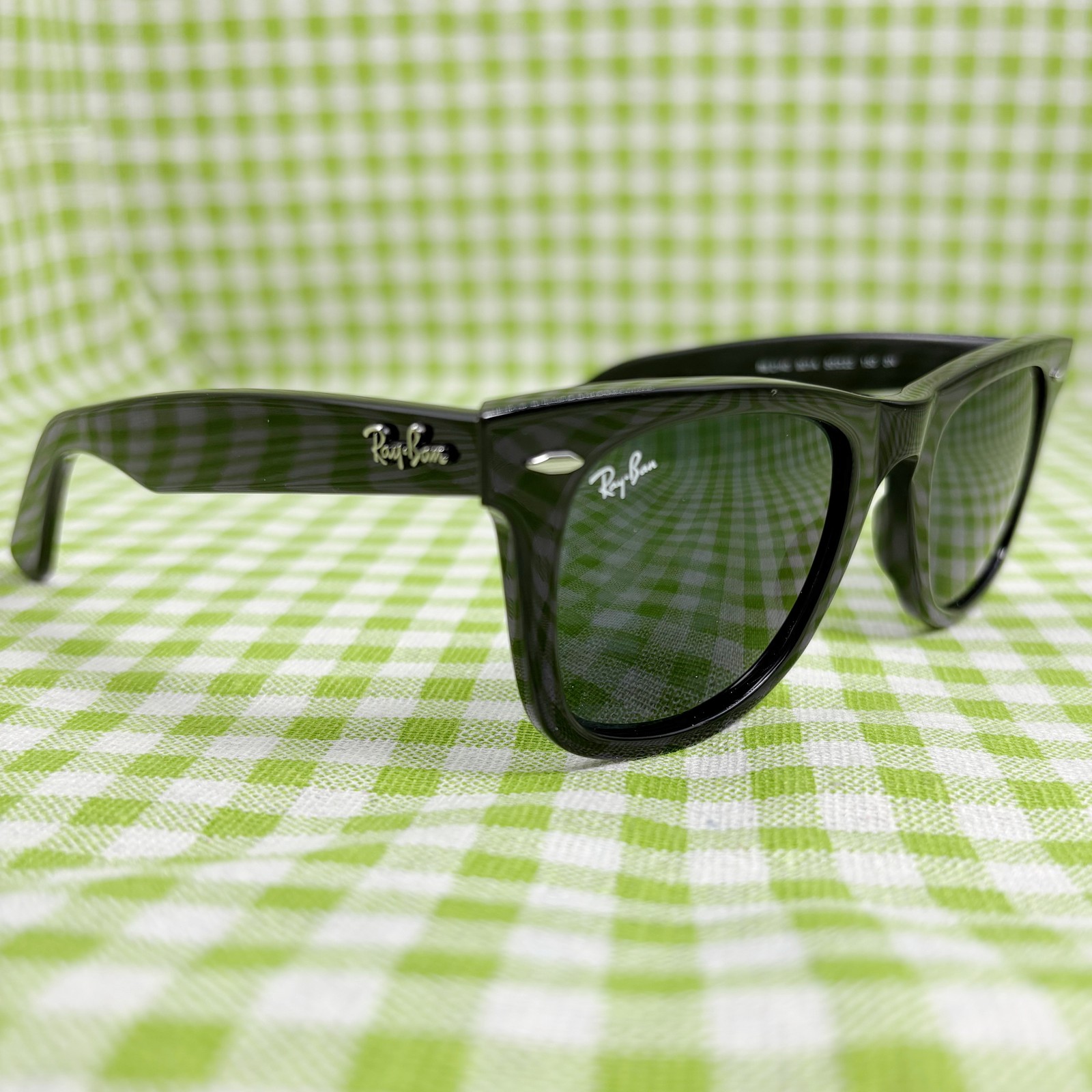 Ray-Ban Sunglasses RB2140 901 Original Wayfarer Black Frame Green Lenses 50mm