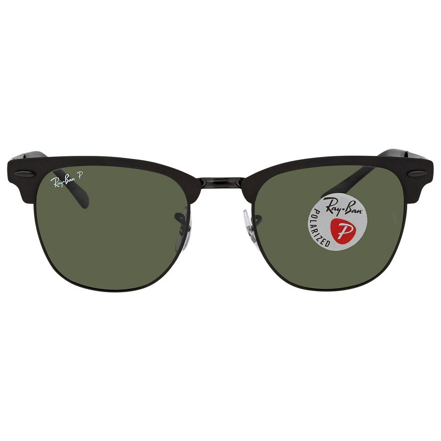 Ray-Ban Clubmaster Metal Polarized Green G-15 Sunglasses 0RB3716-186/5851 NEW