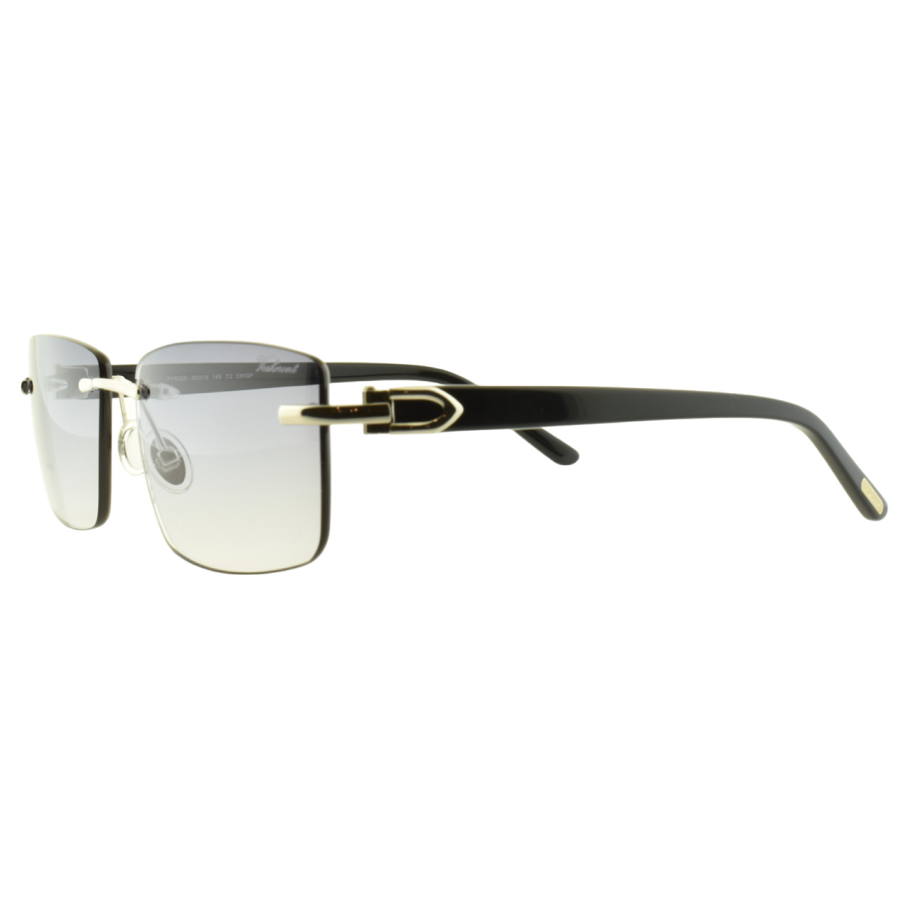 NEW!! PAUL VOSHERONT PV622S C2 23KGP Handmade Silver Rectangle Rimless Sunglass