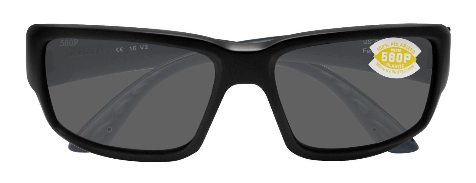 Costa Del Mar Fantail Matte Black Frame Gray 580P Plastic Polarized Lens