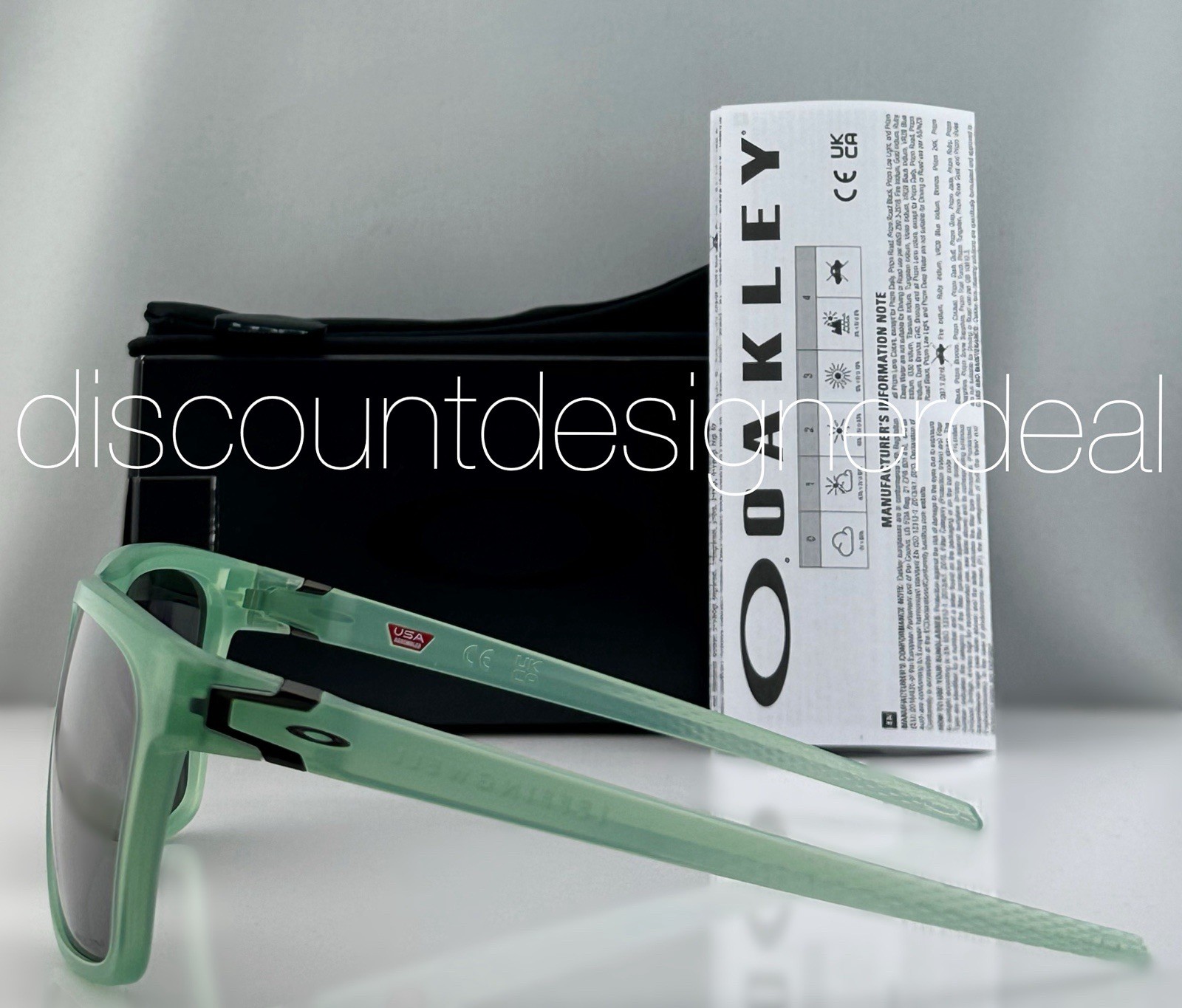 Oakley Leffingwell Square Sunglasses Matte Jade PRIZM Black OO9100-17 57mm NEW