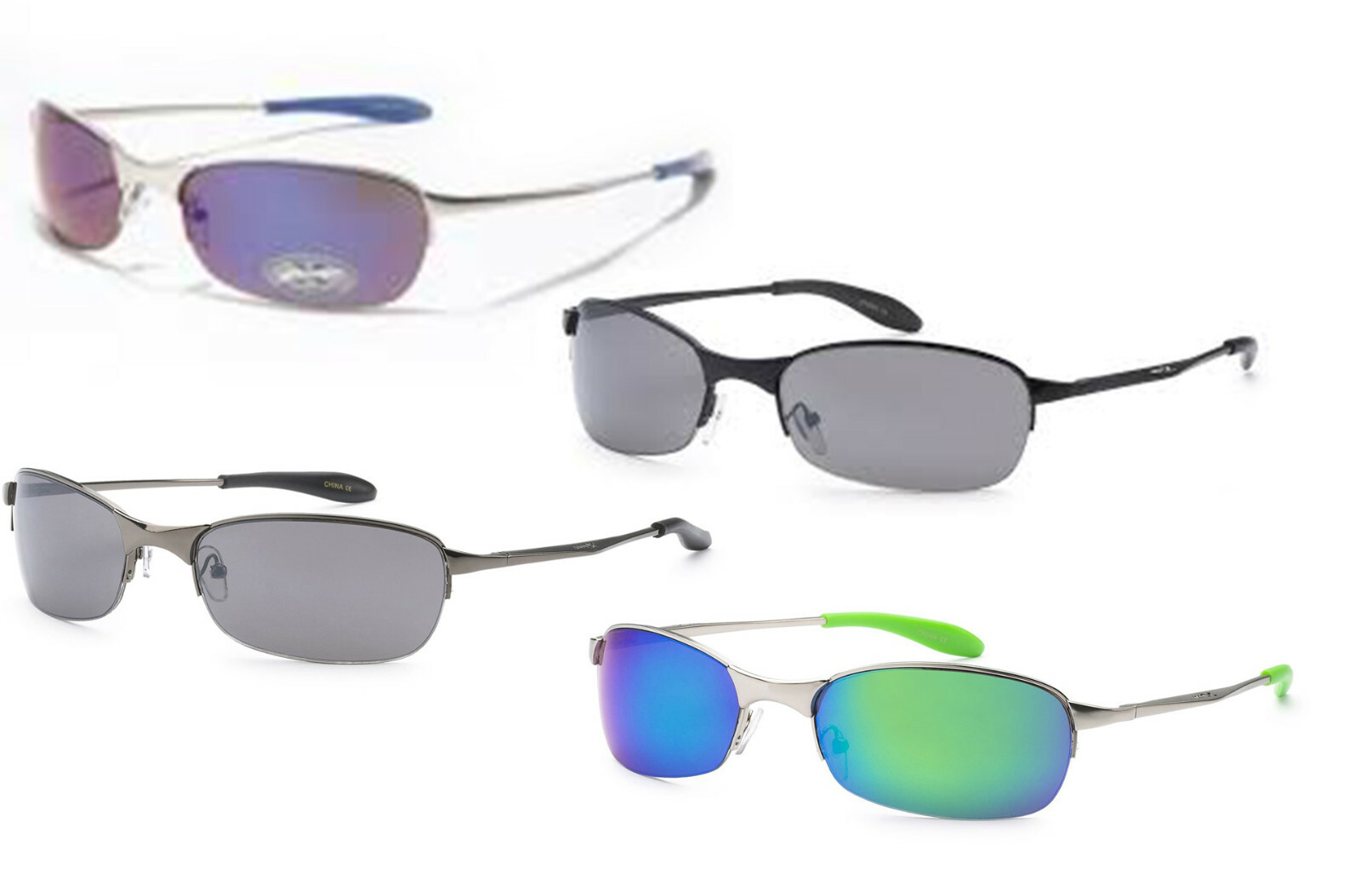 Sports Sunglasses Metal Frame Mirrored Outdoor Driving Fishing Eyewear UV 400