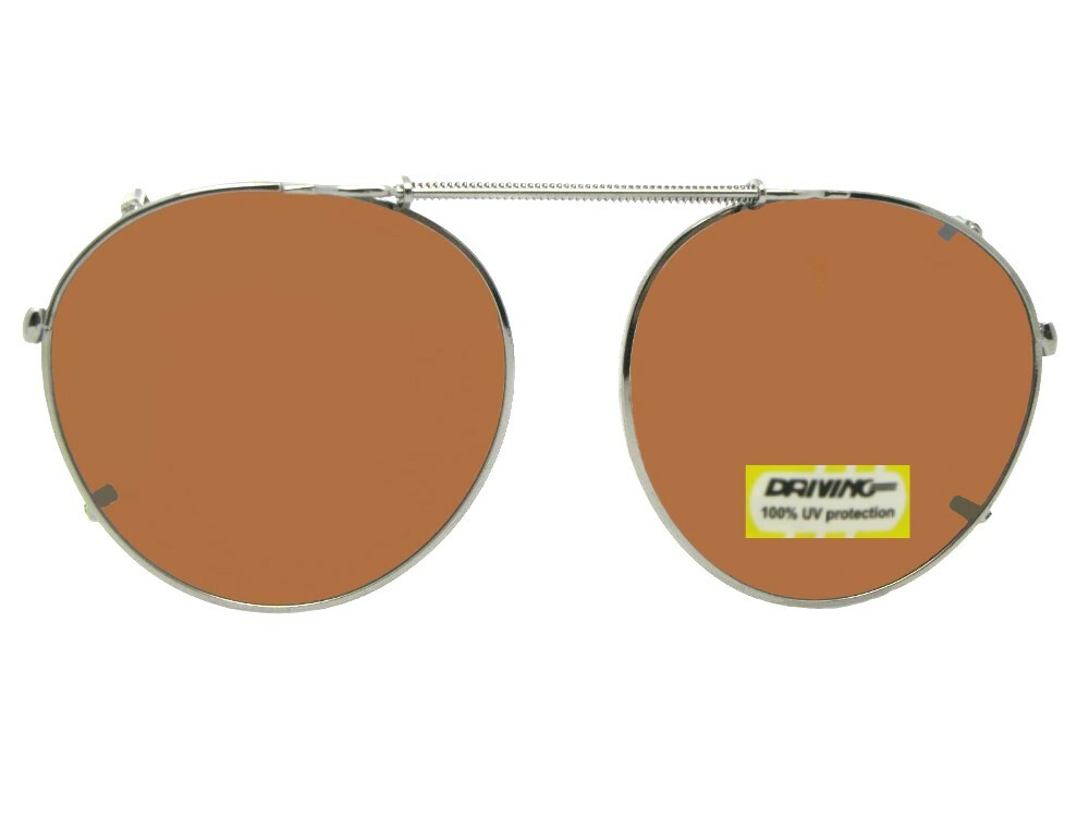 Semi Round NON Polarized Amber Clip-on Sunglasses