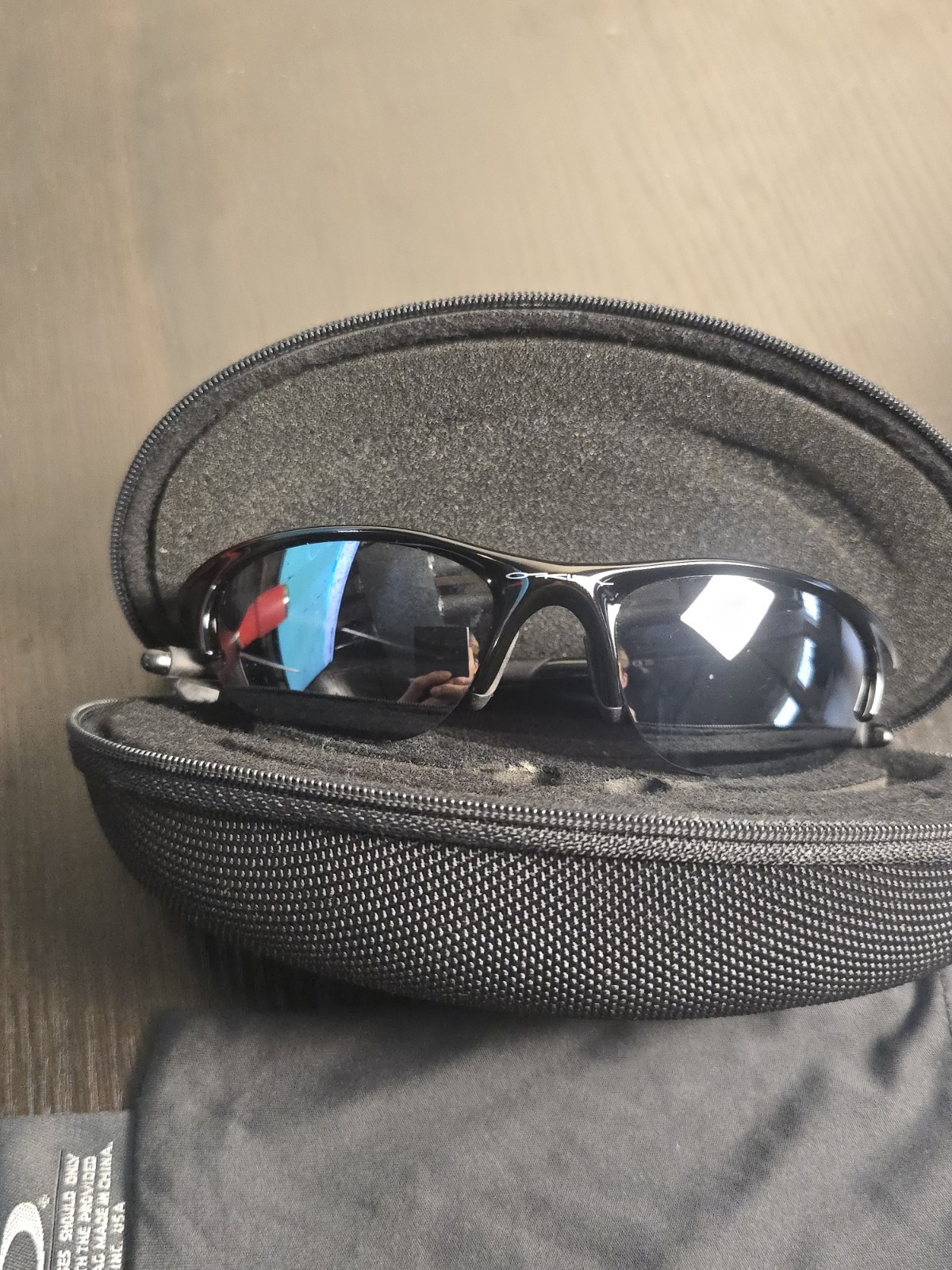 Vintage Oakley Half Jacket 1.0 Jet Black Iridium 03-614 Sunglasses USA W Case