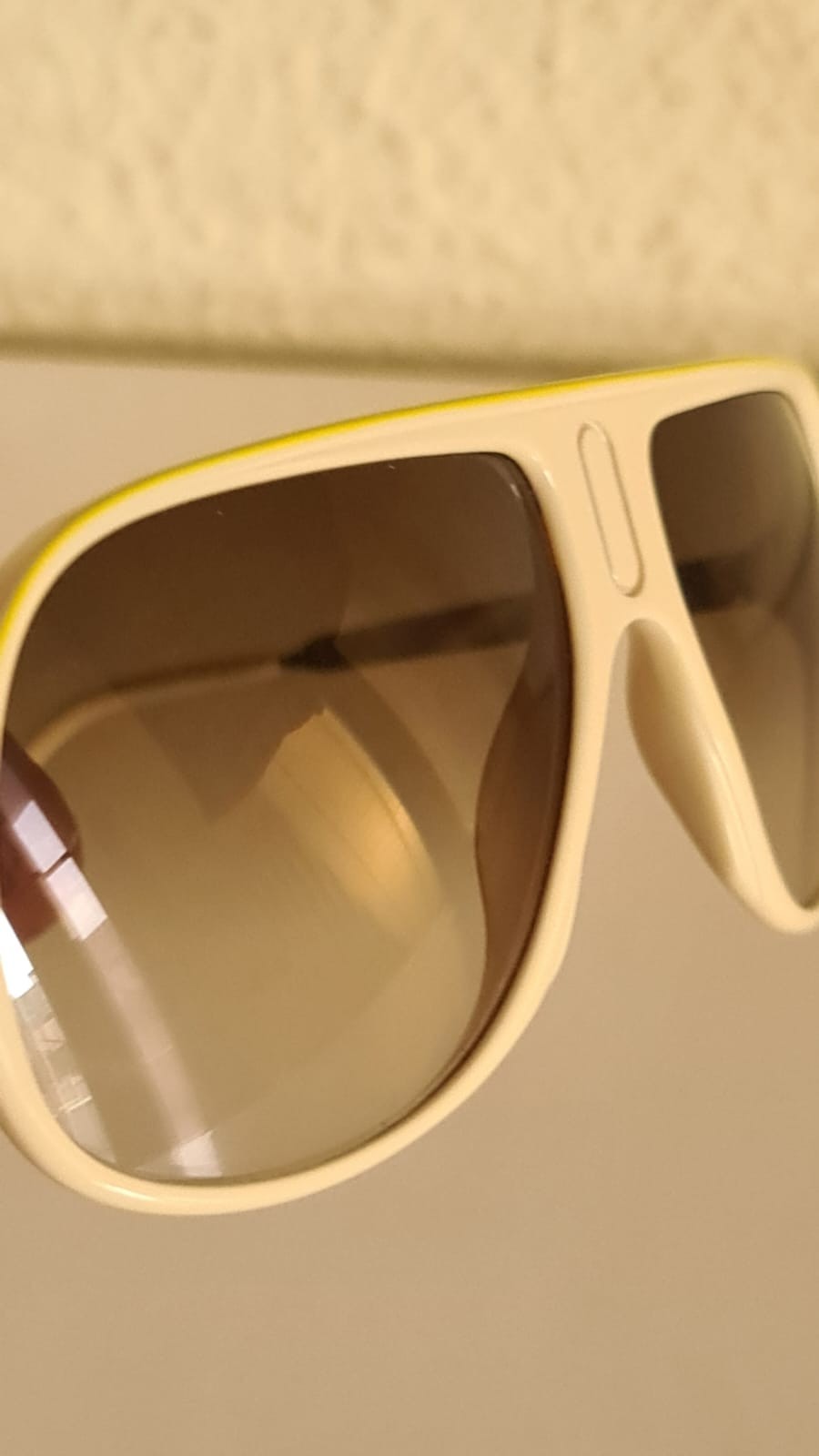 Vintage CARRERA Safari Sunglasses Ivory Oversized Frame Gradient Lenses 1980s