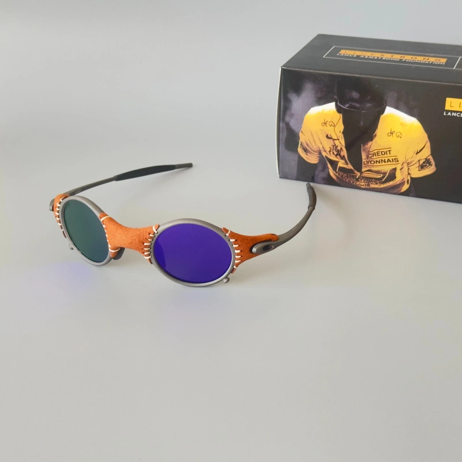 Oakley Madman X Metal Retro Sunglasses Purple Polarized Lenses