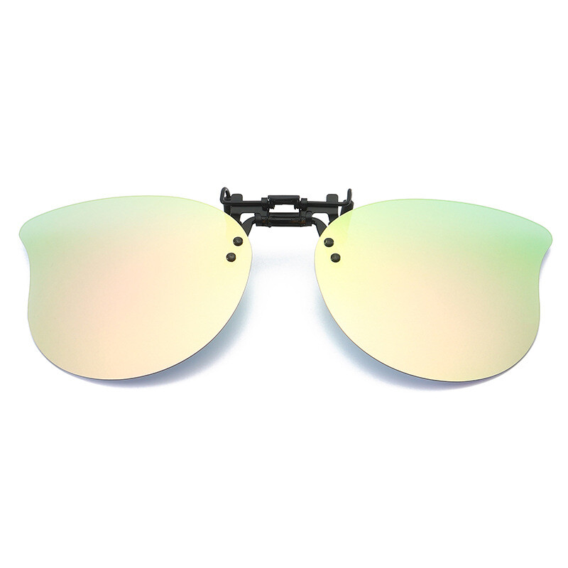 Polarized Clip-on Sunglasses Rimless Flip Up Glasses Over Prescription Glasses