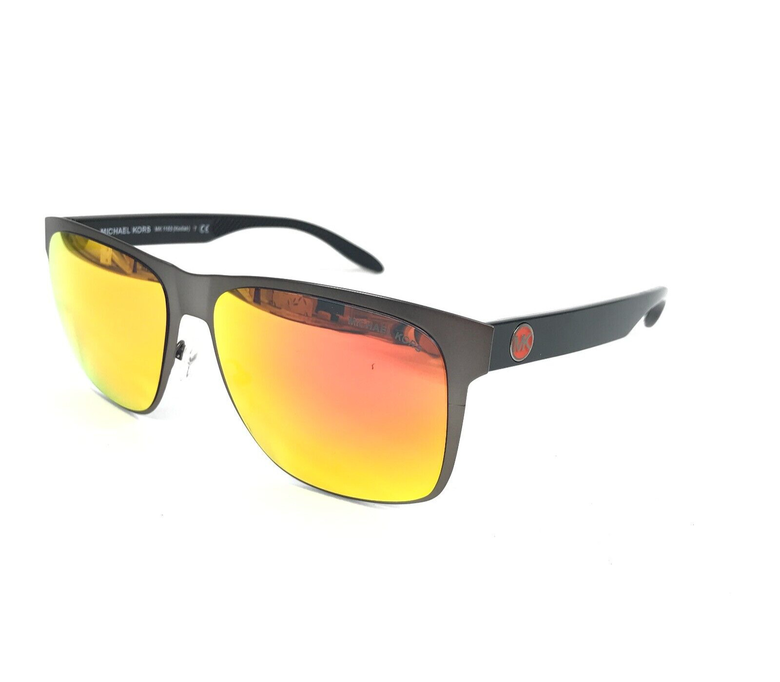 Michael Kors Sunglasses MK1103 Kodiak 10036Q Matte Gunmetal Safety Orange Lenses