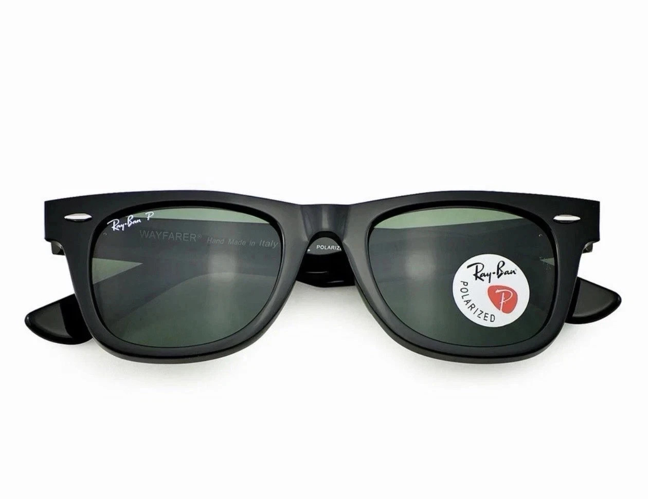 Ray-Ban Sunglasses RB2140 Original Wayfarer Black Frame Green Lenses 50mm Unisex