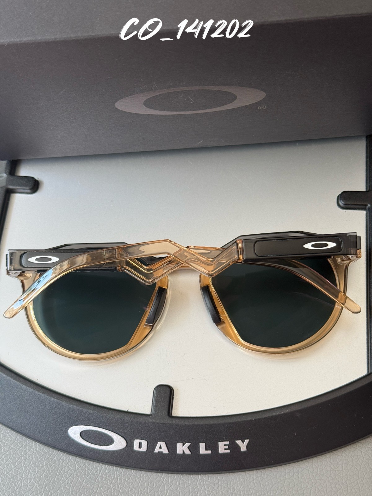 Oakley HSTN Sunglasses Amber/Black Frame Prizm Black Lenses