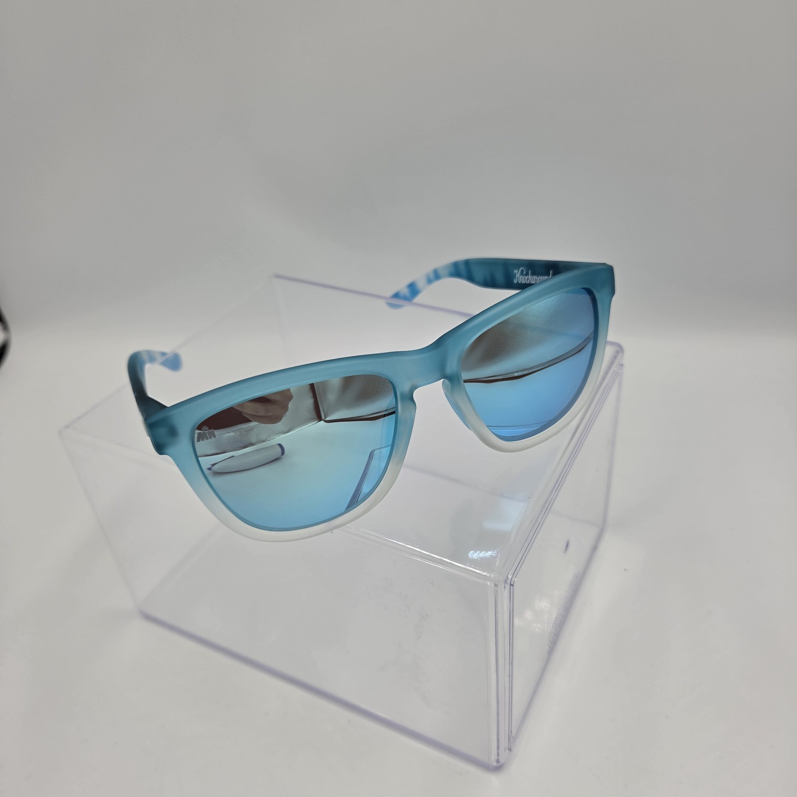 Knockaround #JUSTSHOWUP Limited Edition Forest Print Blue Mirror Sunglasses NEW