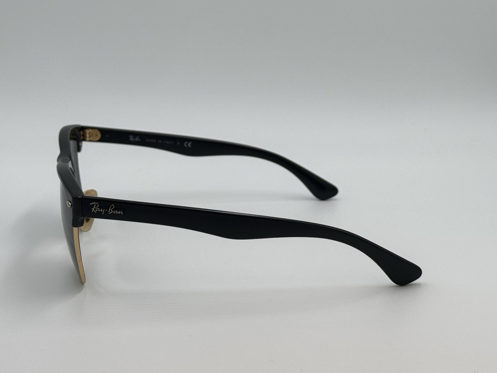 Ray Ban RB4175 877 CLUBMASTER OVERSIZED Black; Green Classic G15 AUTHENTIC ITALY