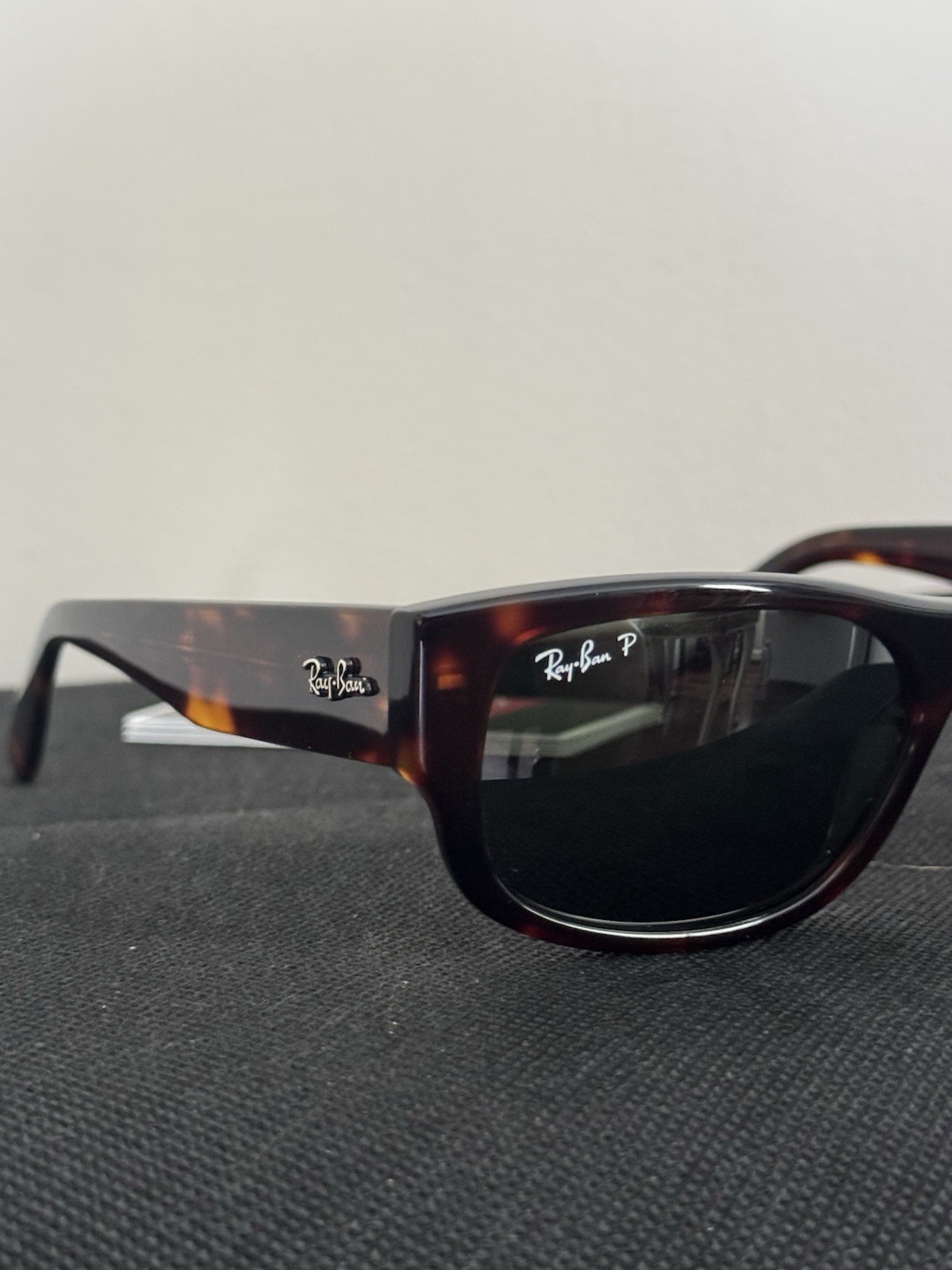 Ray-Ban RB8227 Men’s Rectangle Polarized Sunglasses Tortoise Brown Green
